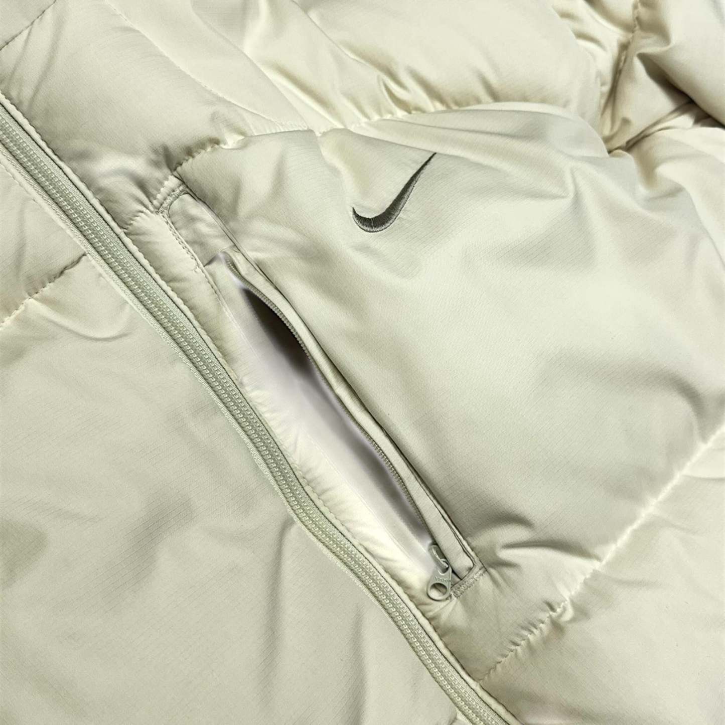 Vintage Y2K Down Pufferjacke Beige-Maverick