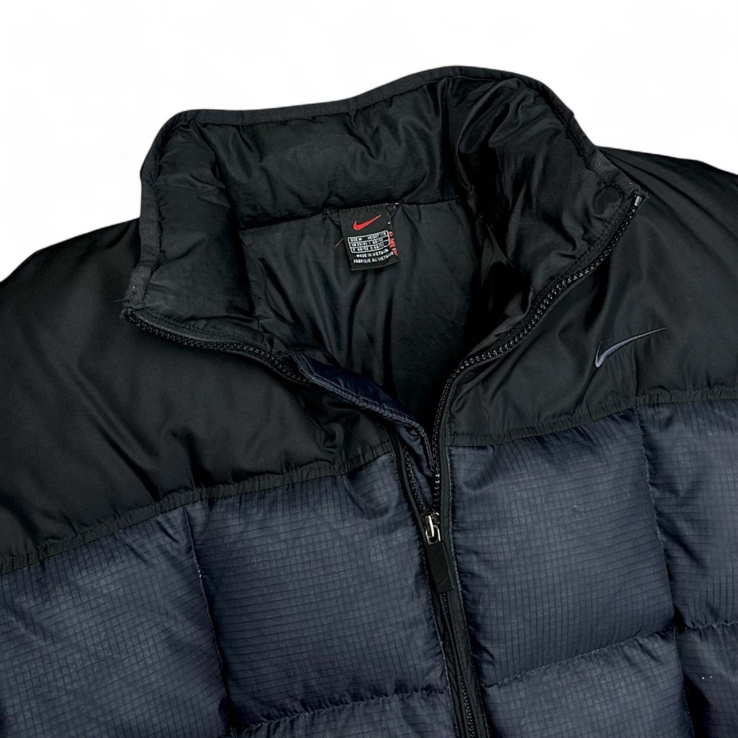 Vintage 90s rare Center-Swoosh Down Pufferjacke Navy-Maverick