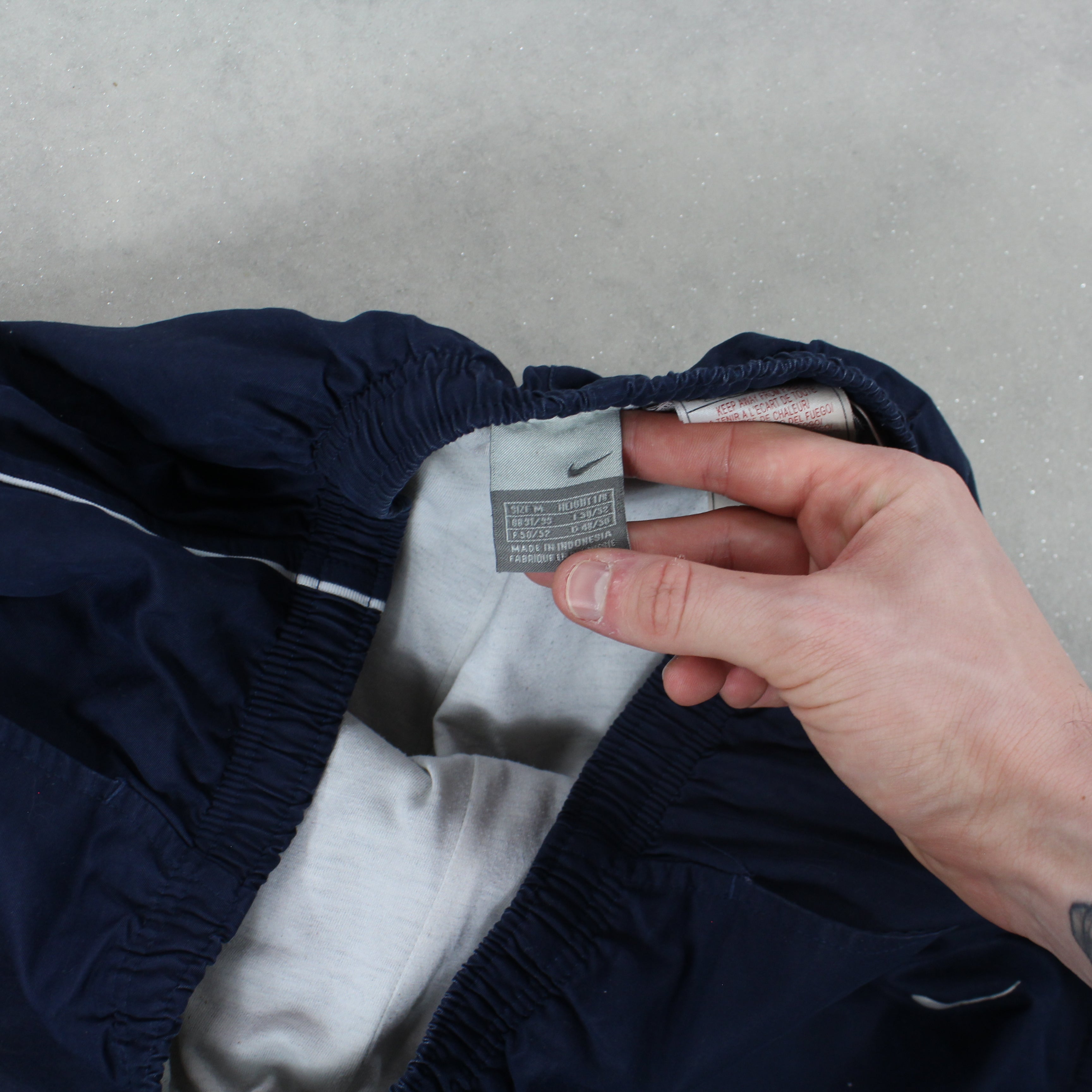 RARE 2000s Spell Out Trackpants Navy-Maverick