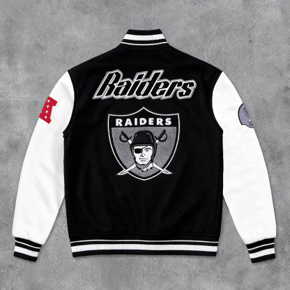 Street Style Raiders Print Long Sleeve Baseball Jacket-Maverick