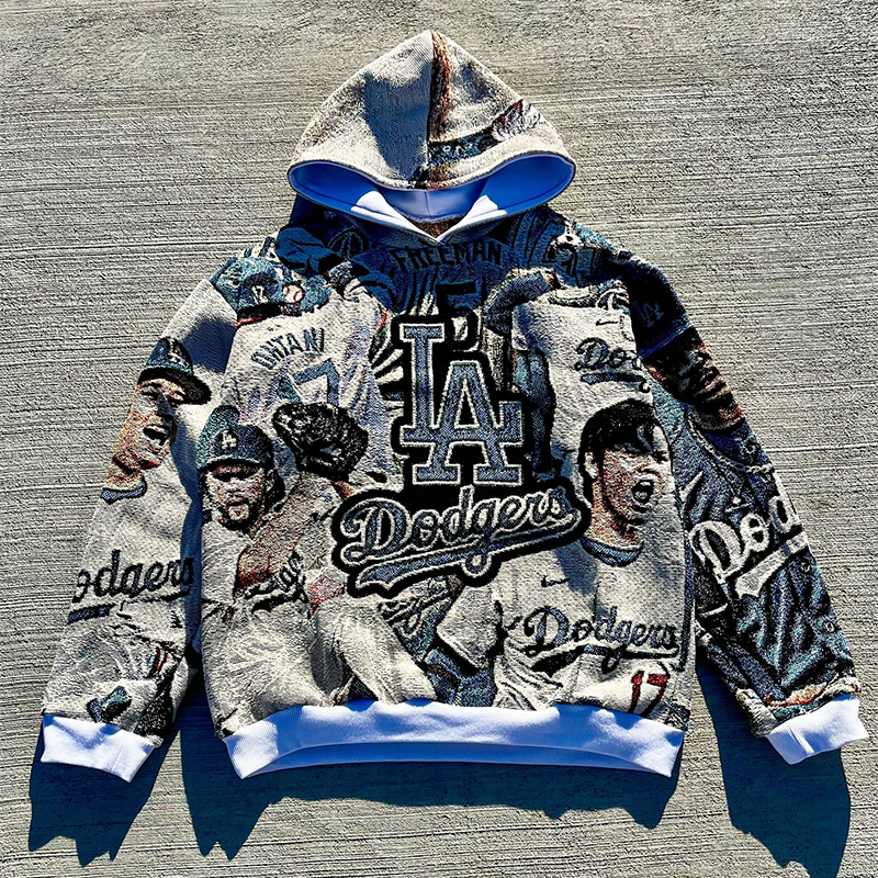 Casual Baseball Tapestry Hoodie-Maverick