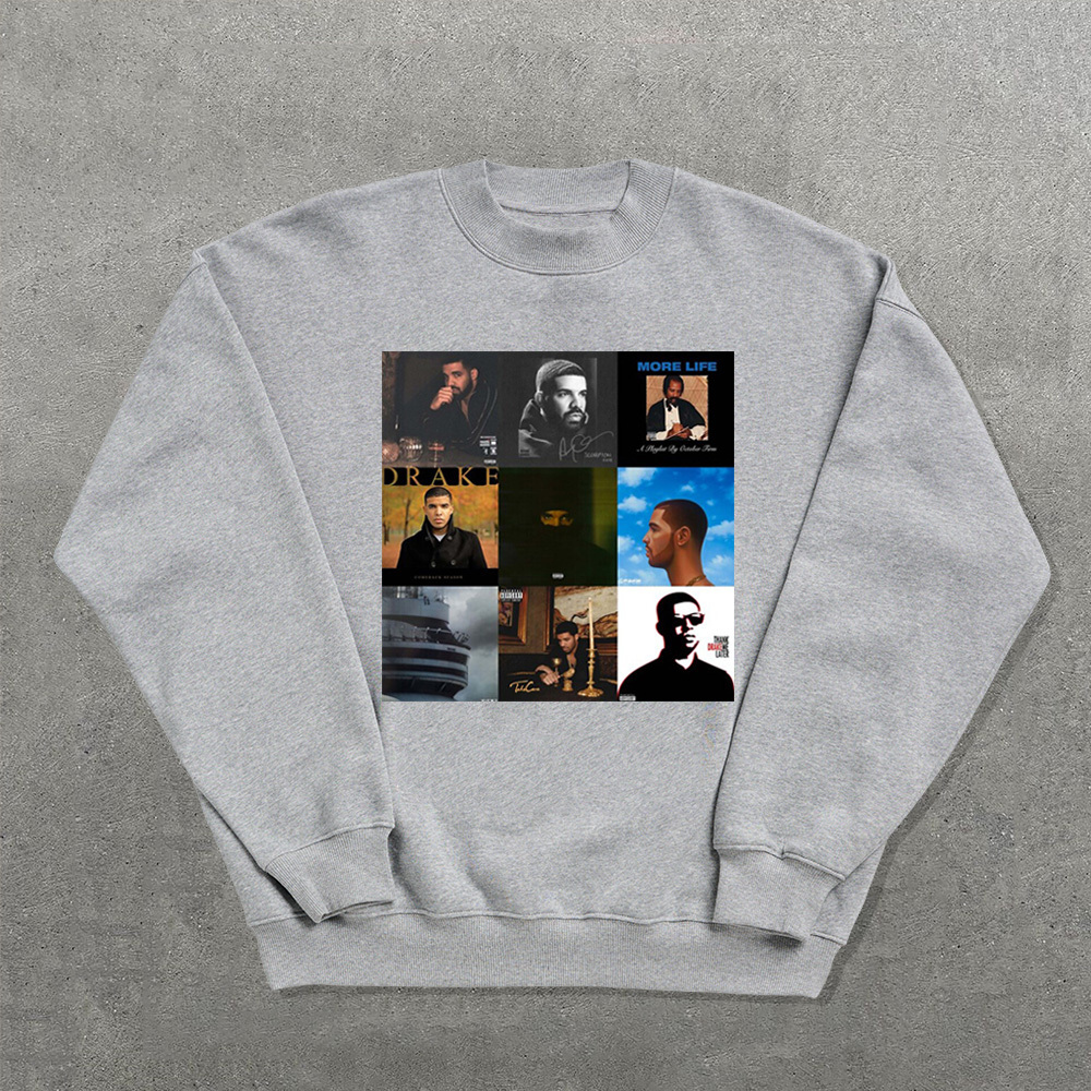 Fashion Rapper Printed Crew Neck Sweatshirt