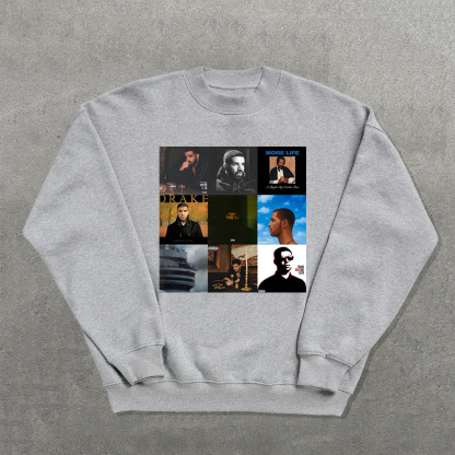 Fashion Rapper Printed Crew Neck Sweatshirt