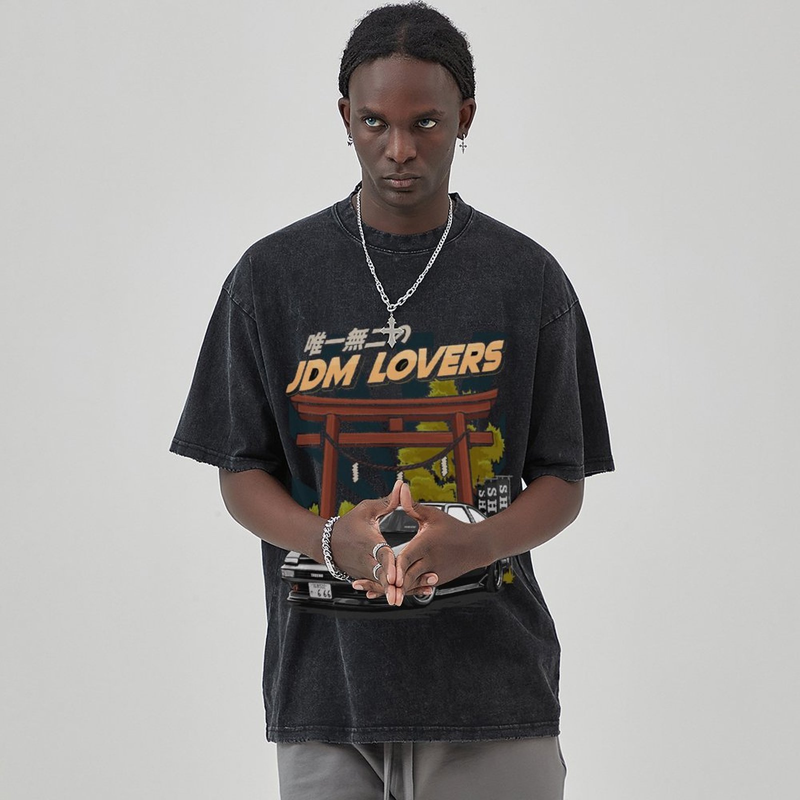 Unisex Vintage Solid Wash Denim T-Shirts 1008