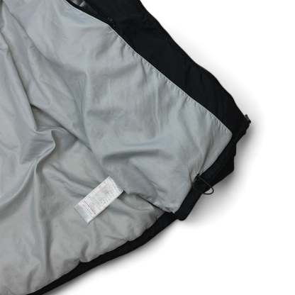 Vintage 90s Rare Down Spellout Pufferjacke Schwarz