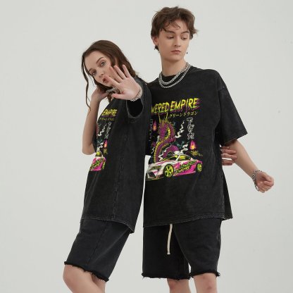 Unisex Vintage Solid Wash Denim T-Shirts 1009