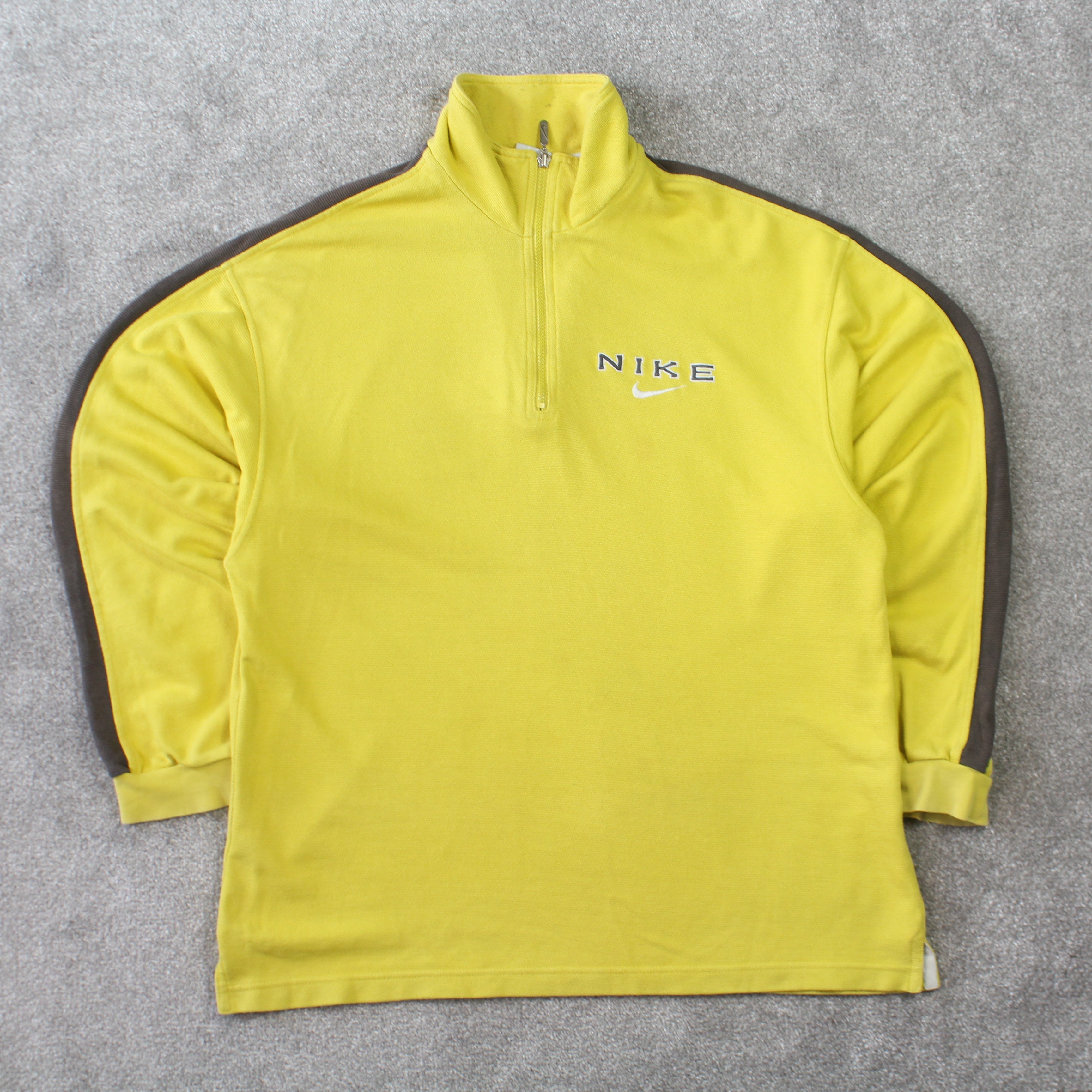 RARE 1990s  1/4 Zip Sweatshirt Yellow-Maverick