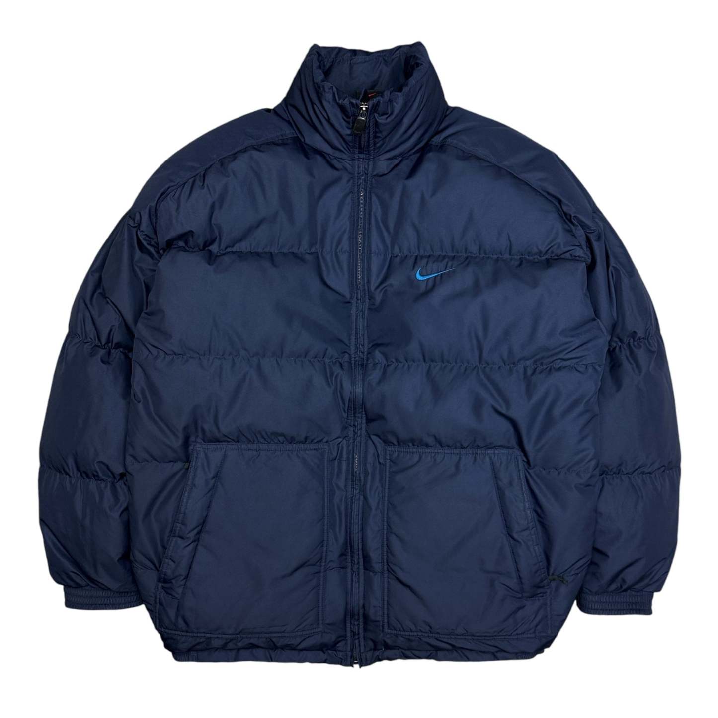 Vintage 90s Center-Swoosh Pufferjacke Navy-Maverick