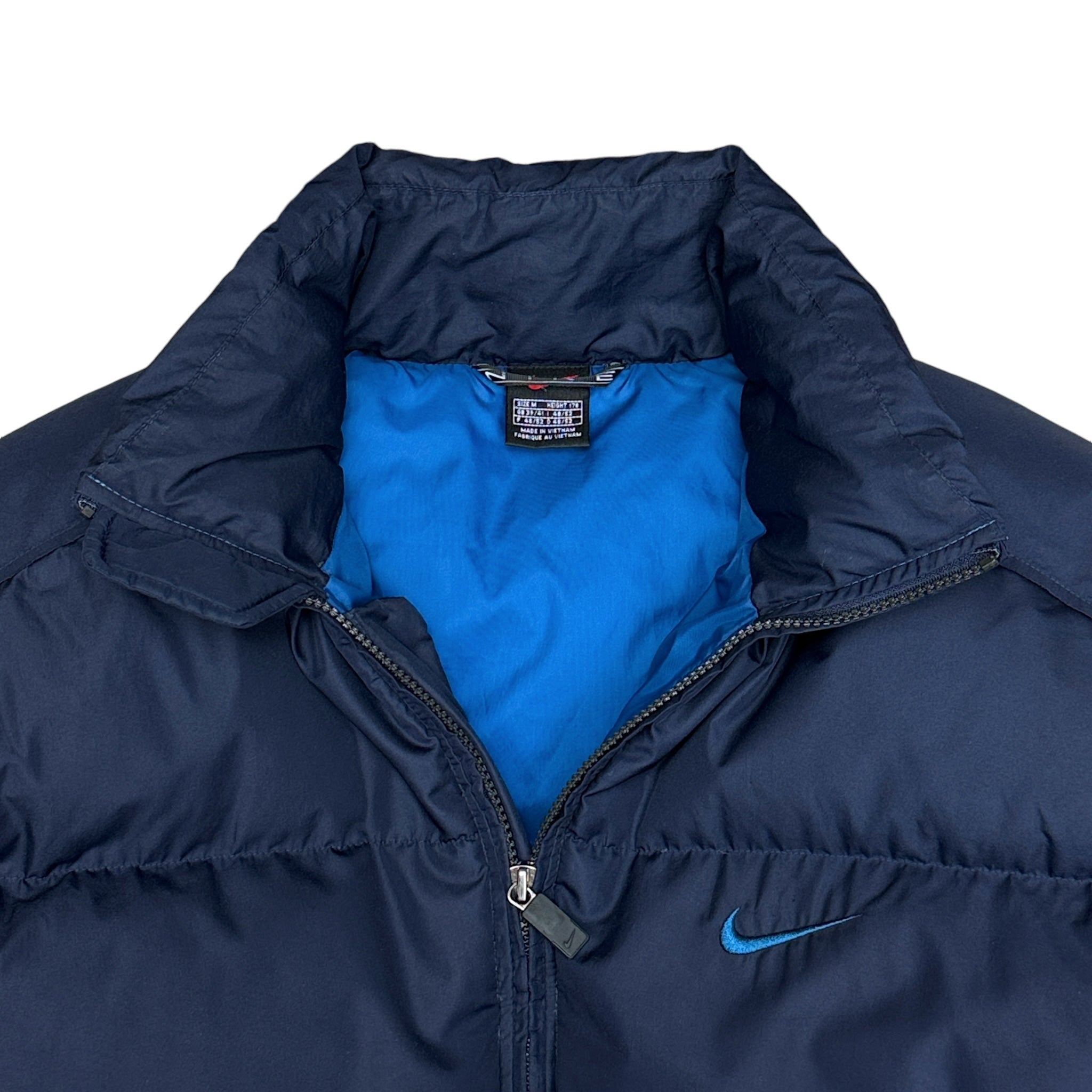 Vintage 90s Center-Swoosh Pufferjacke Navy-Maverick