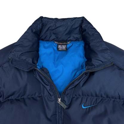 Vintage 90s Center-Swoosh Pufferjacke Navy-Maverick