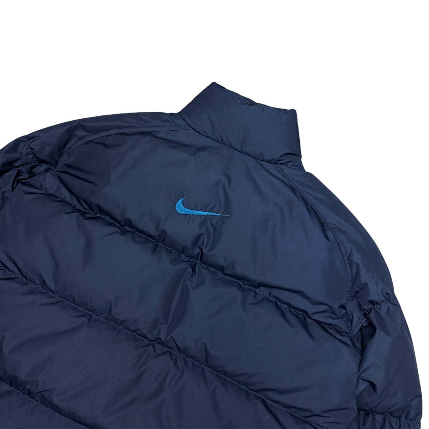 Vintage 90s Center-Swoosh Pufferjacke Navy-Maverick