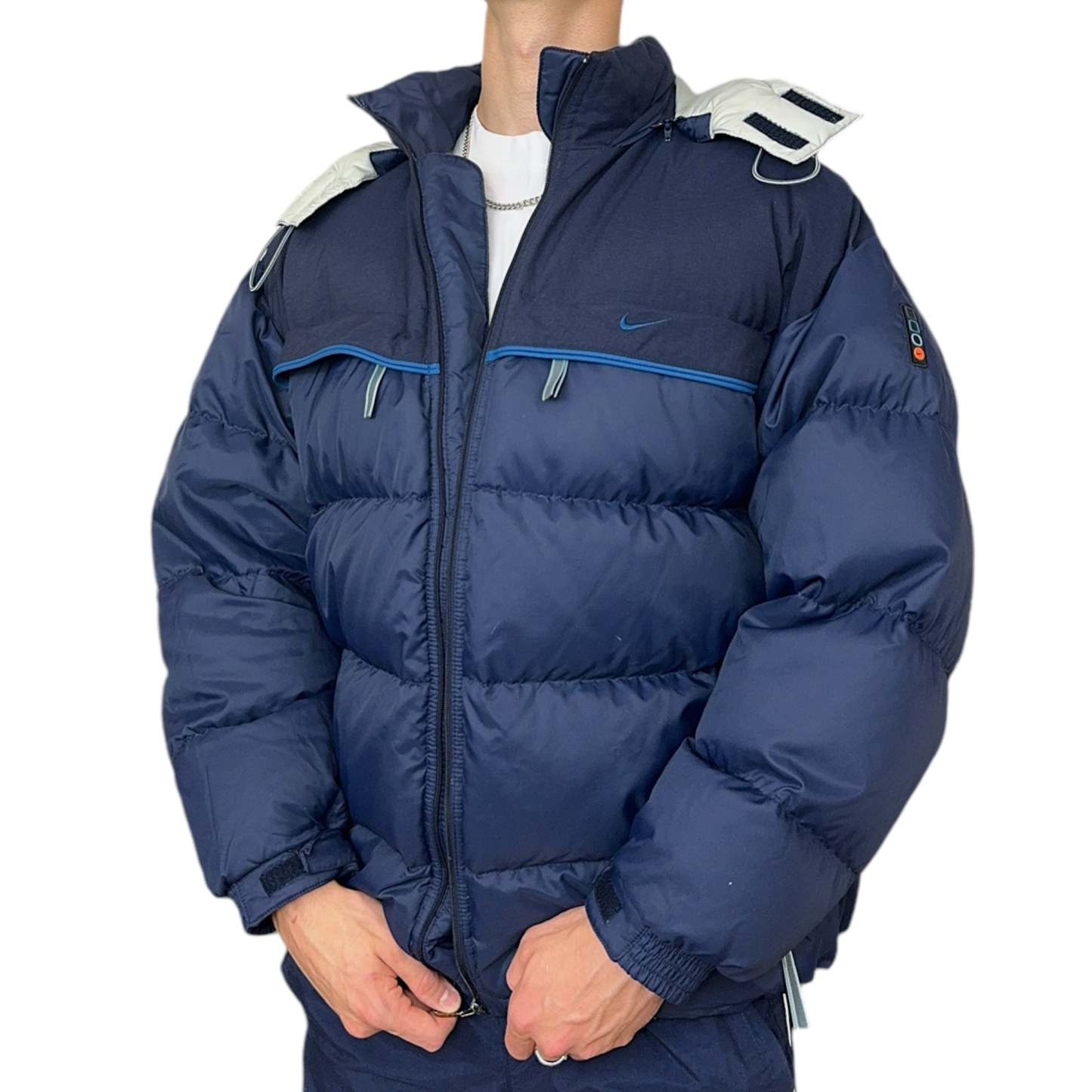 Vintage 90s Down Pufferjacke Navy-Maverick