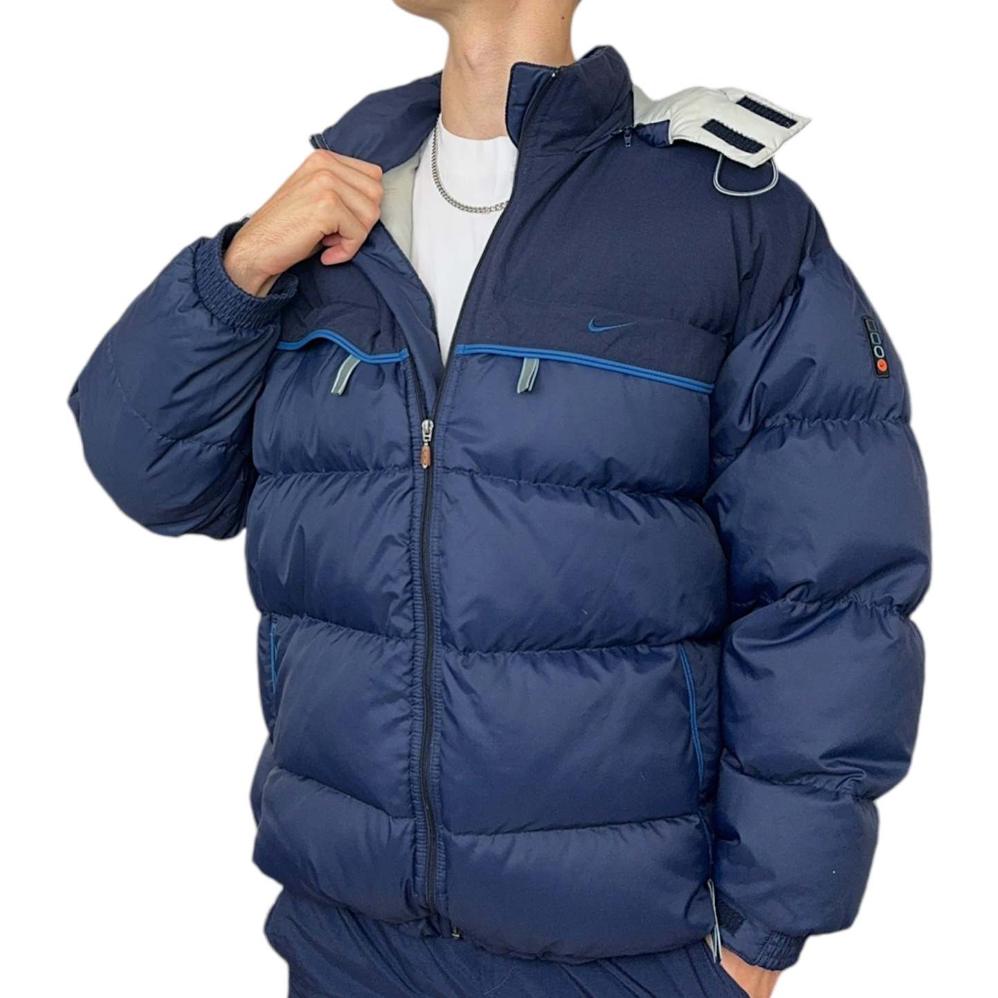 Vintage 90s Down Pufferjacke Navy-Maverick