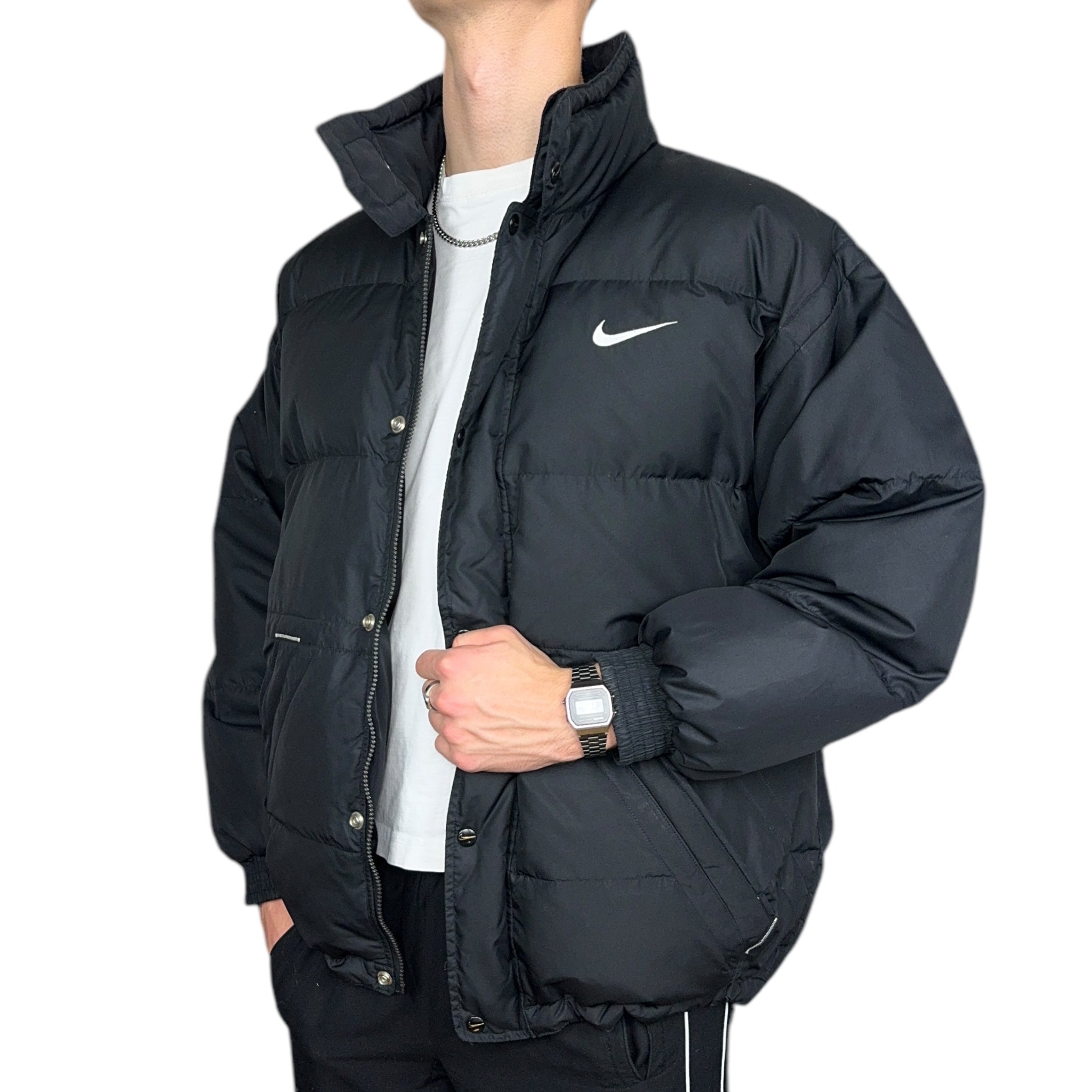 Vintage 90s Rare Center-Swooshed Down Pufferjacke-Maverick