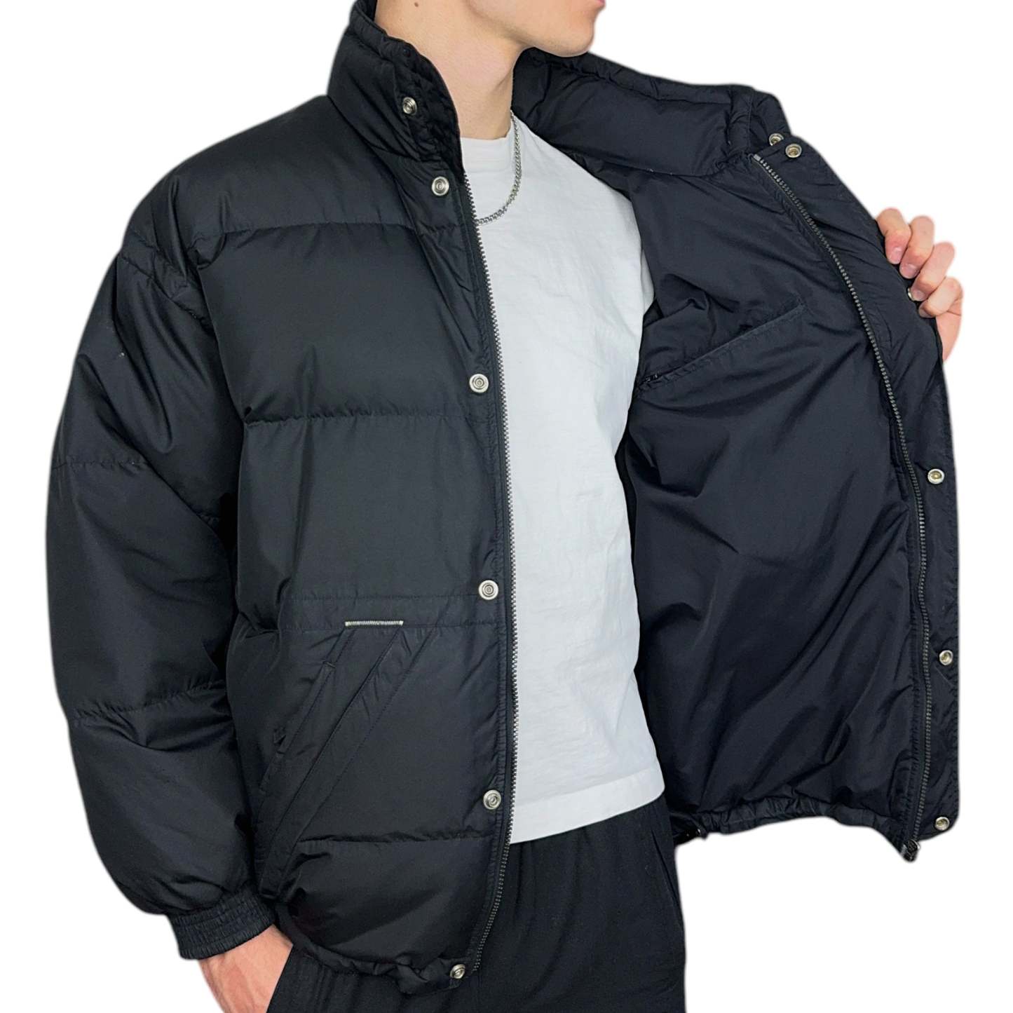 Vintage 90s Rare Center-Swooshed Down Pufferjacke-Maverick