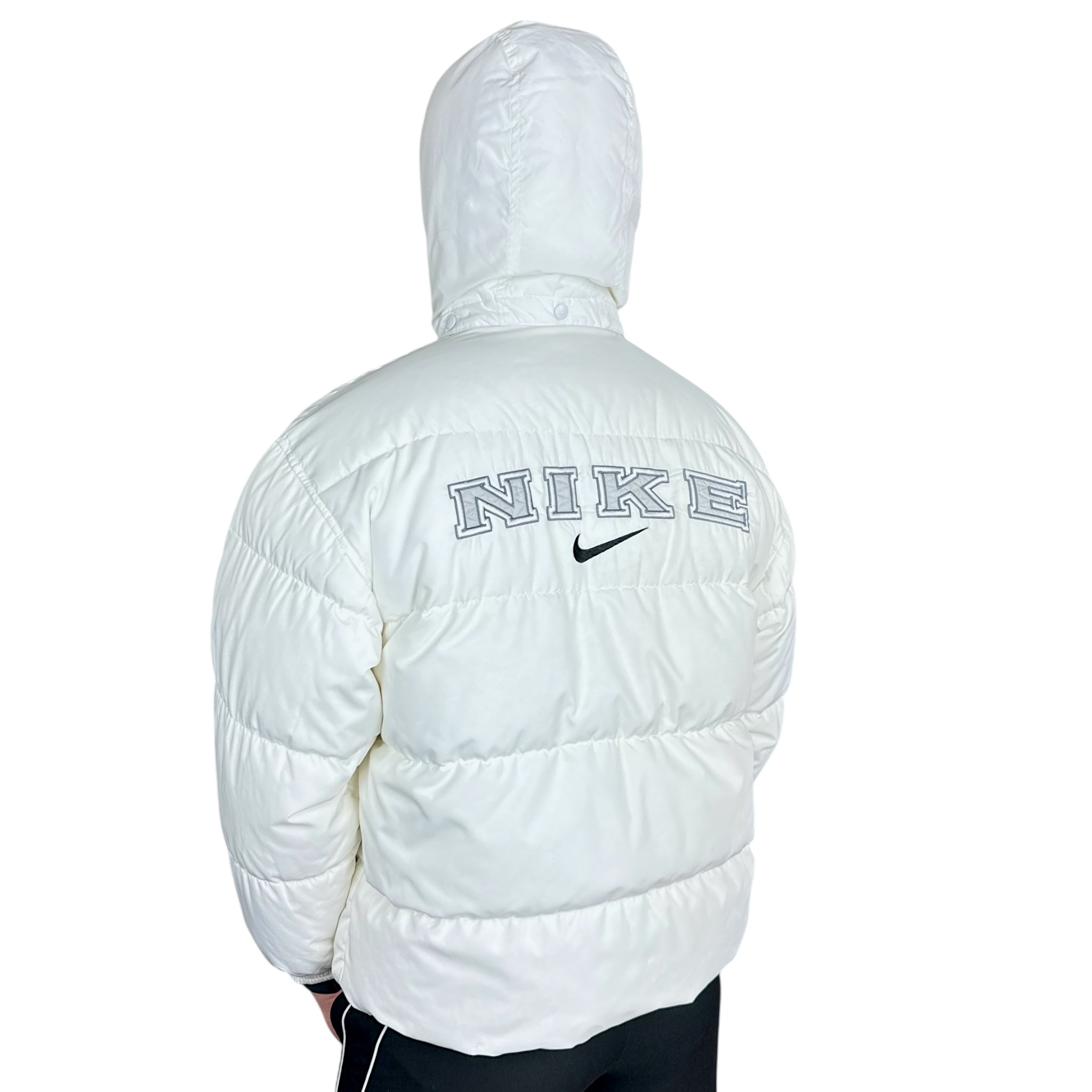 Vintage 90s Rare Down Spellout Pufferjacke Wei?-Maverick