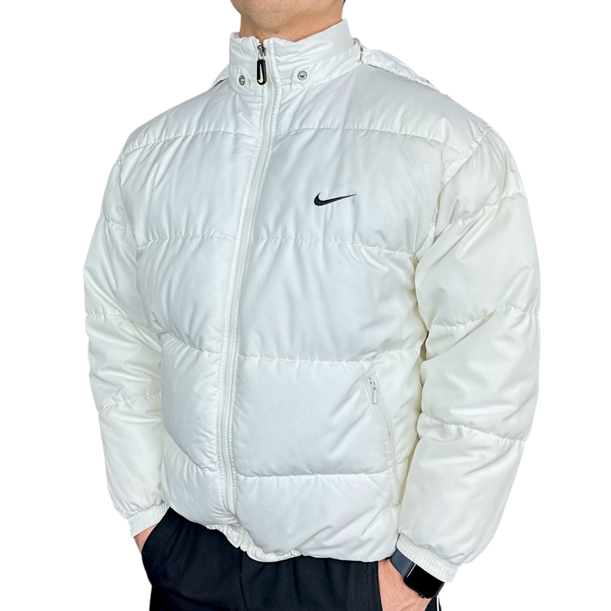 Vintage 90s Rare Down Spellout Pufferjacke Wei?-Maverick