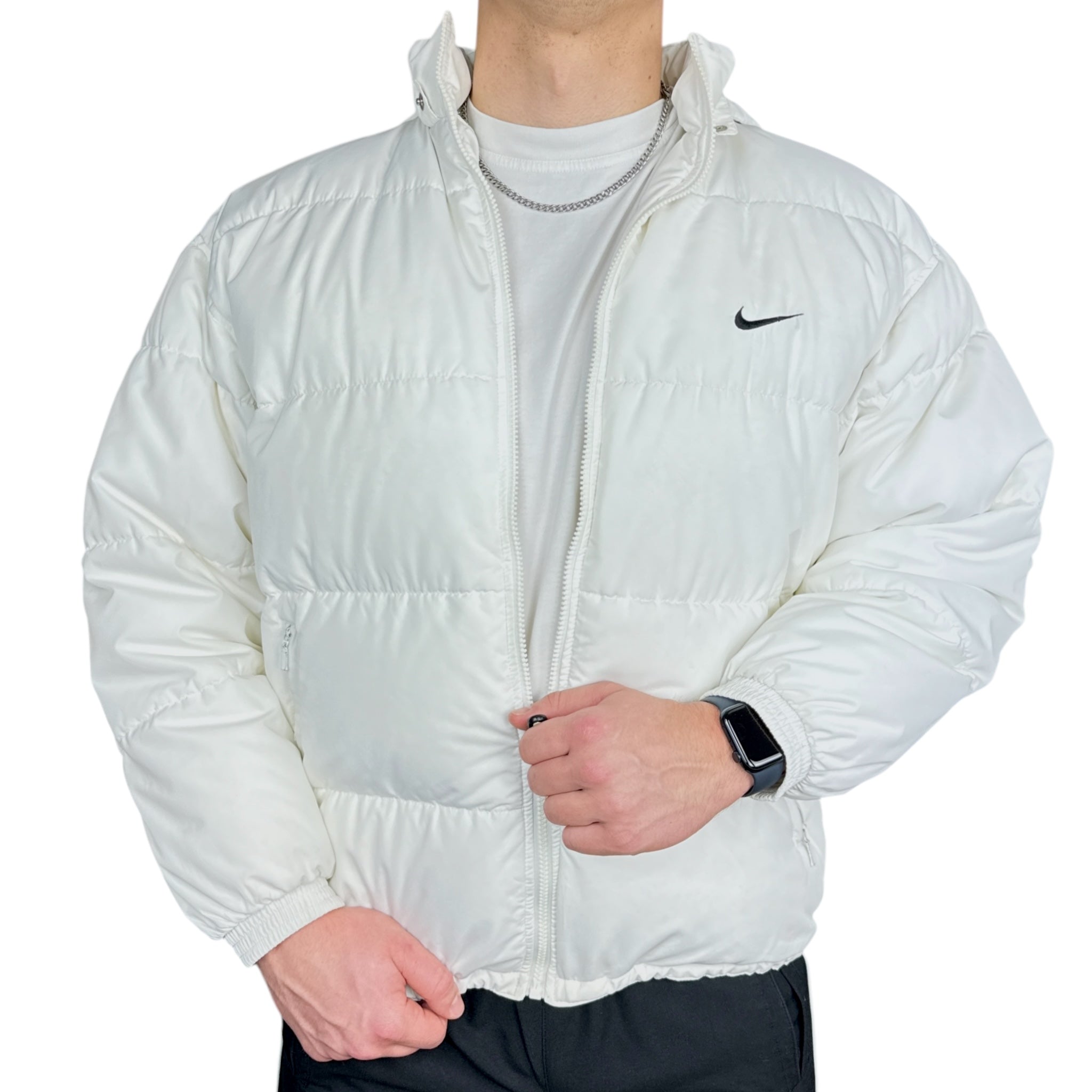 Vintage 90s Rare Down Spellout Pufferjacke Wei?-Maverick