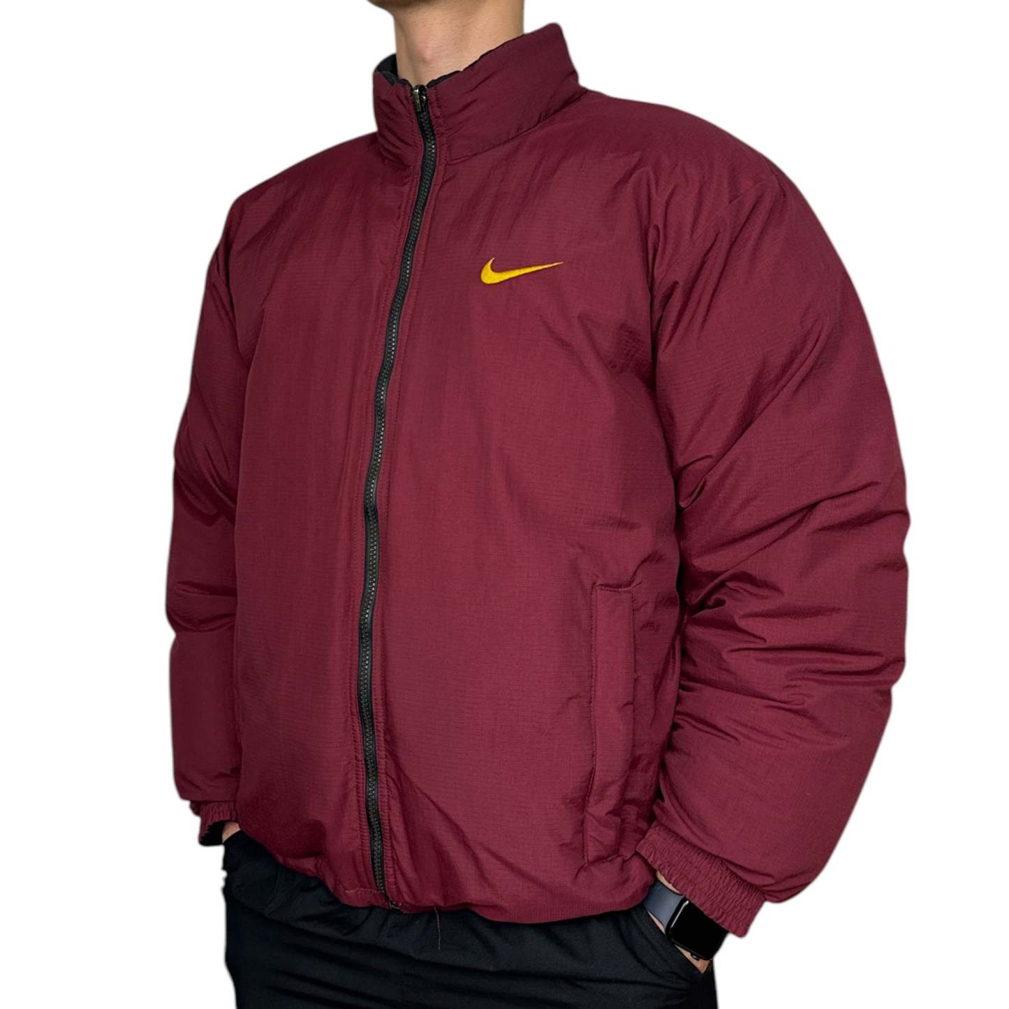 Vintage 90s Rare Spellout Reversible Down PufferJacke-Maverick