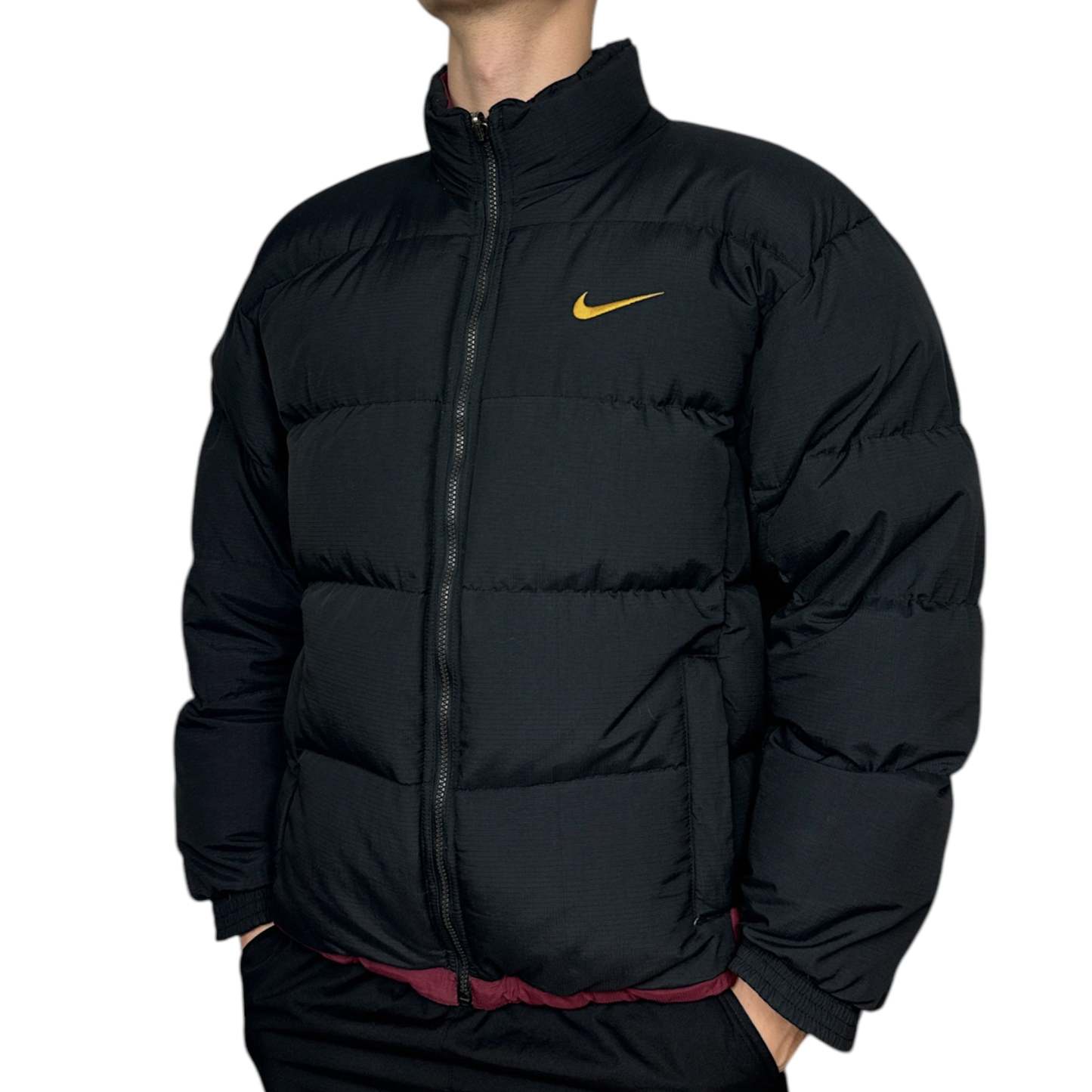 Vintage 90s Rare Spellout Reversible Down PufferJacke-Maverick