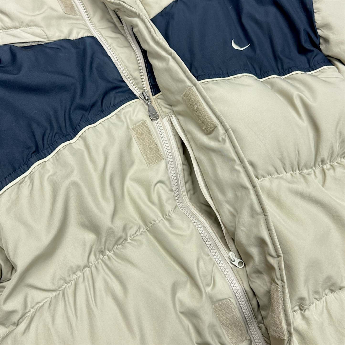 Vintage Y2K Down Pufferjacke Beige-Maverick