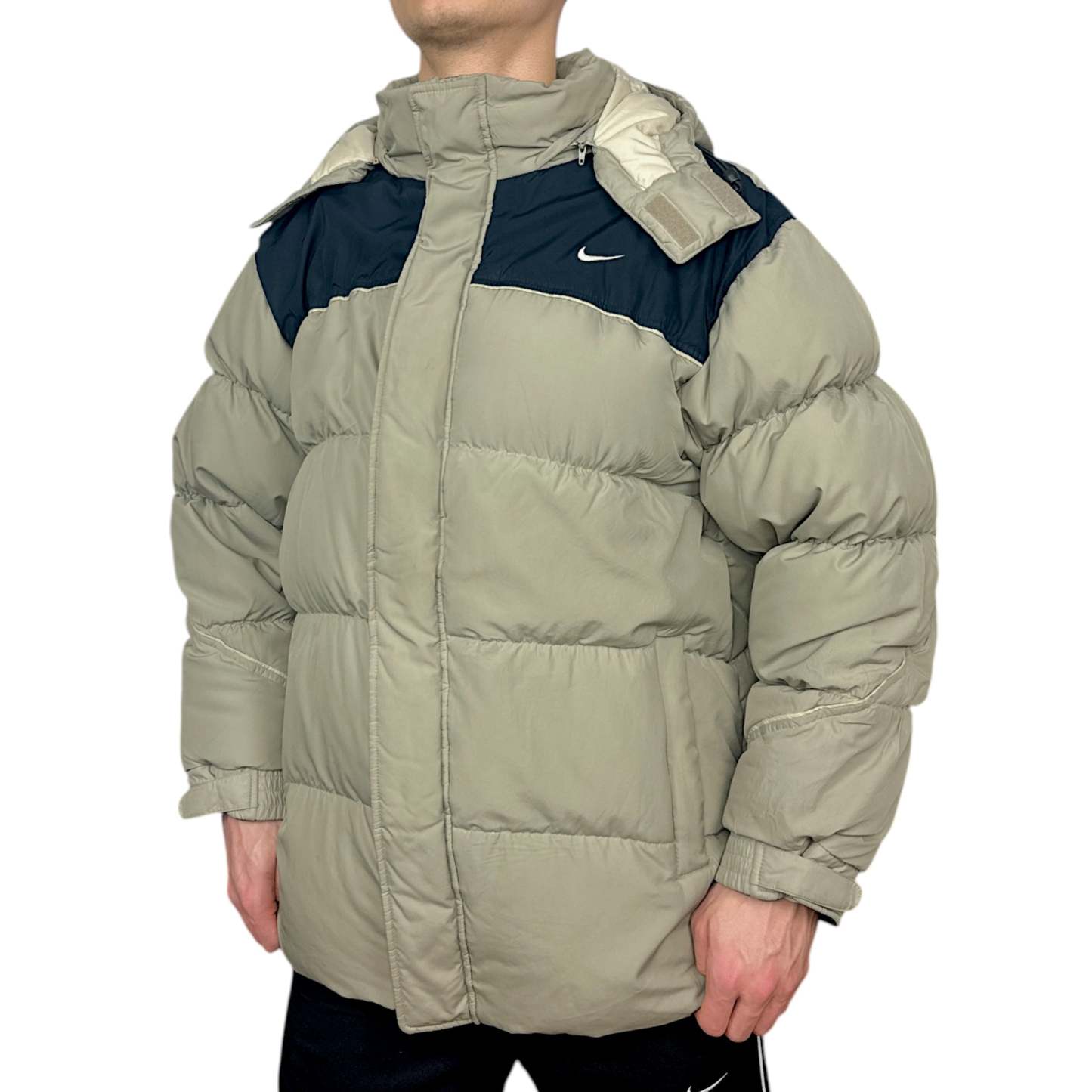 Vintage Y2K Down Pufferjacke Beige-Maverick