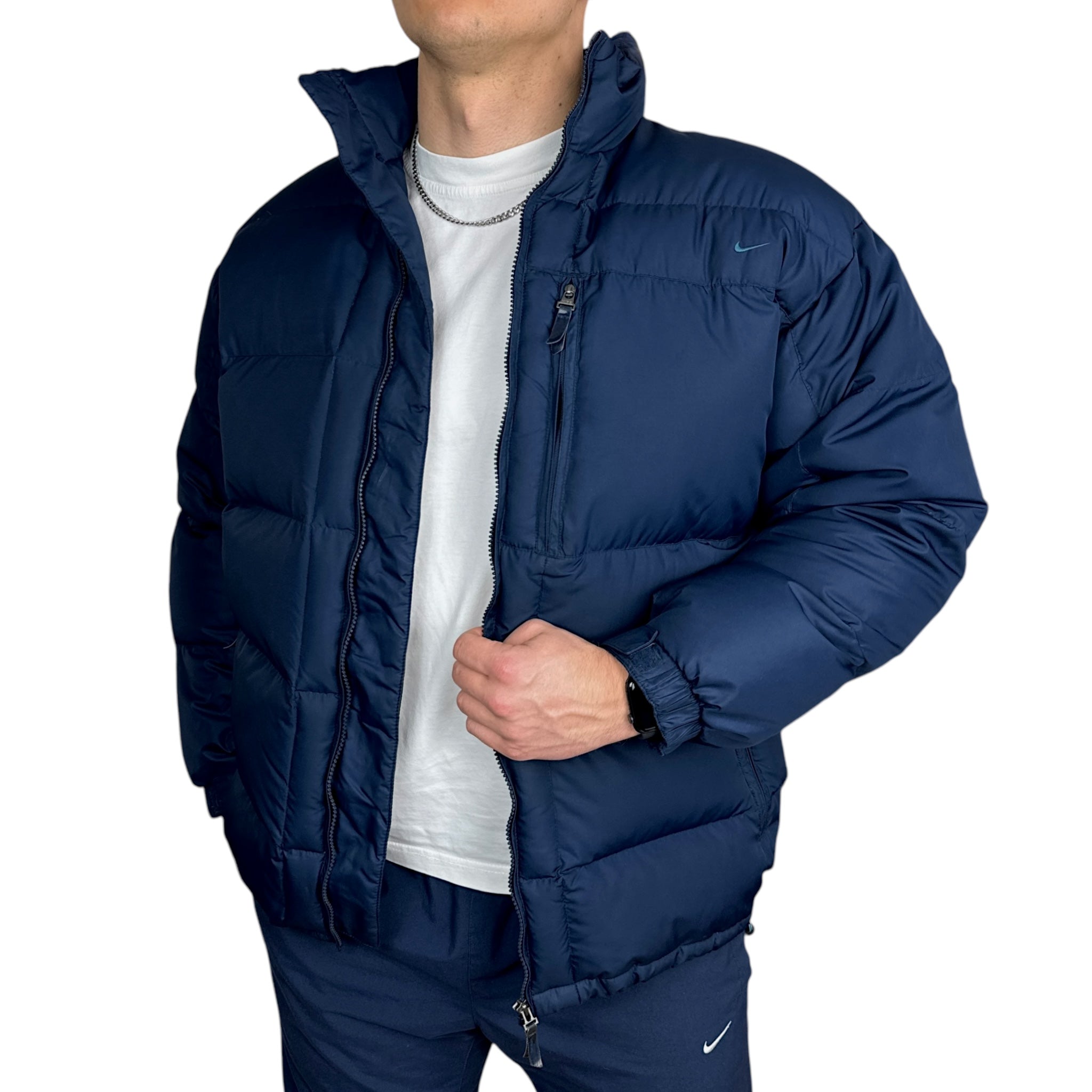 Vintage Y2K Down Pufferjacke Navy-Maverick
