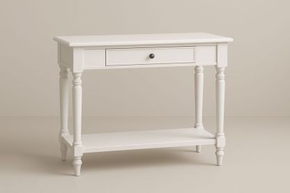 Fából készült fehér konzolasztal fiókkal 100x40x75cm