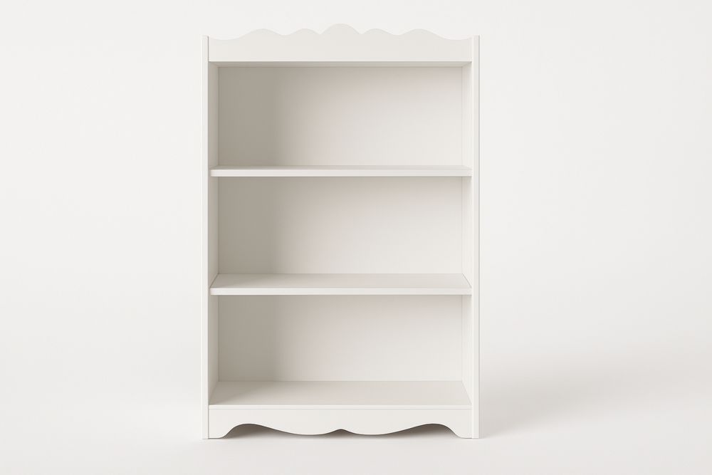 Fehér könyvespolc 3 polccal MDF-ből 80x30x120 cm