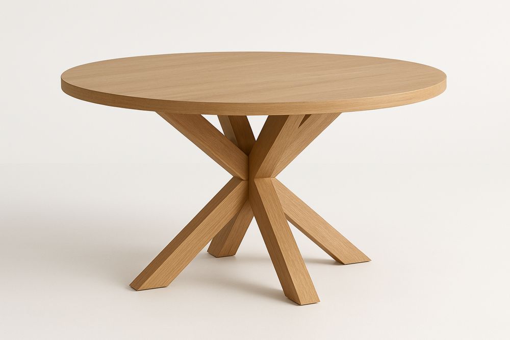 Kerek tölgyfa étkezőasztal 150 cm