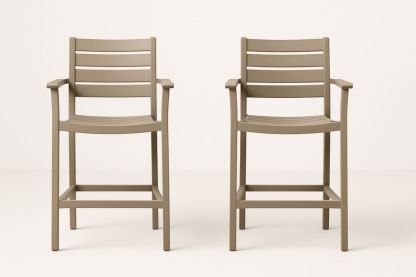 Kültéri karosszékek polipropilén anyagból, Homokszínű