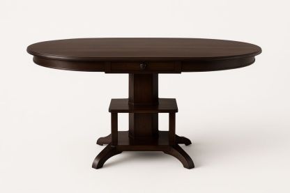 Ovális Tömörfa Étkezőasztal 150x90x76 cm Sötétbarna