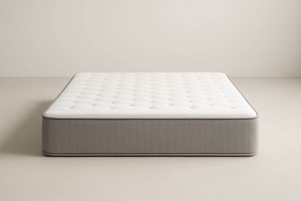 160x200 cm matrac poliészter huzattal fehér/szürke