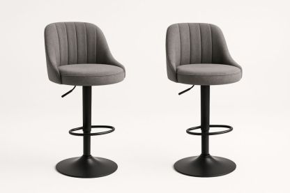 Szürke bárszék szett két darab, állítható magasságú, fém talppal