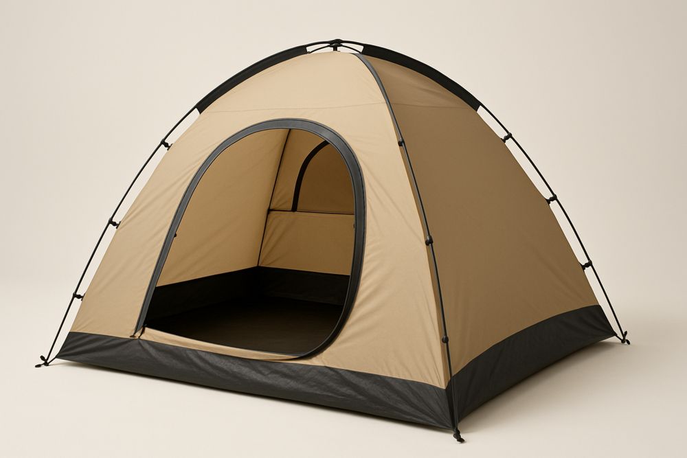 Domború sátor 200x150x120 cm poliészter alumínium kerettel Bézs/Fekete