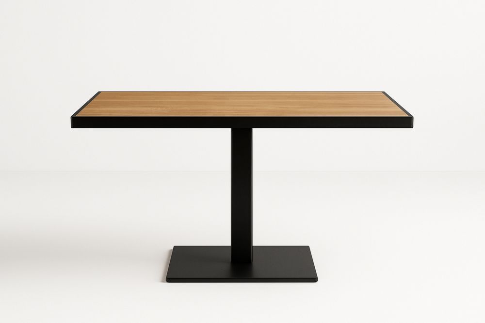 Fém keret fa asztallap téglalap alakú asztal fekete