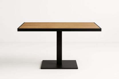 Fém keret fa asztallap téglalap alakú asztal fekete