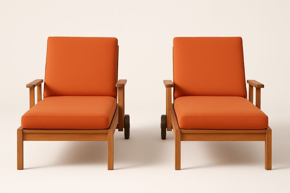 Fa kerti nyugágy szett narancssárga párnával