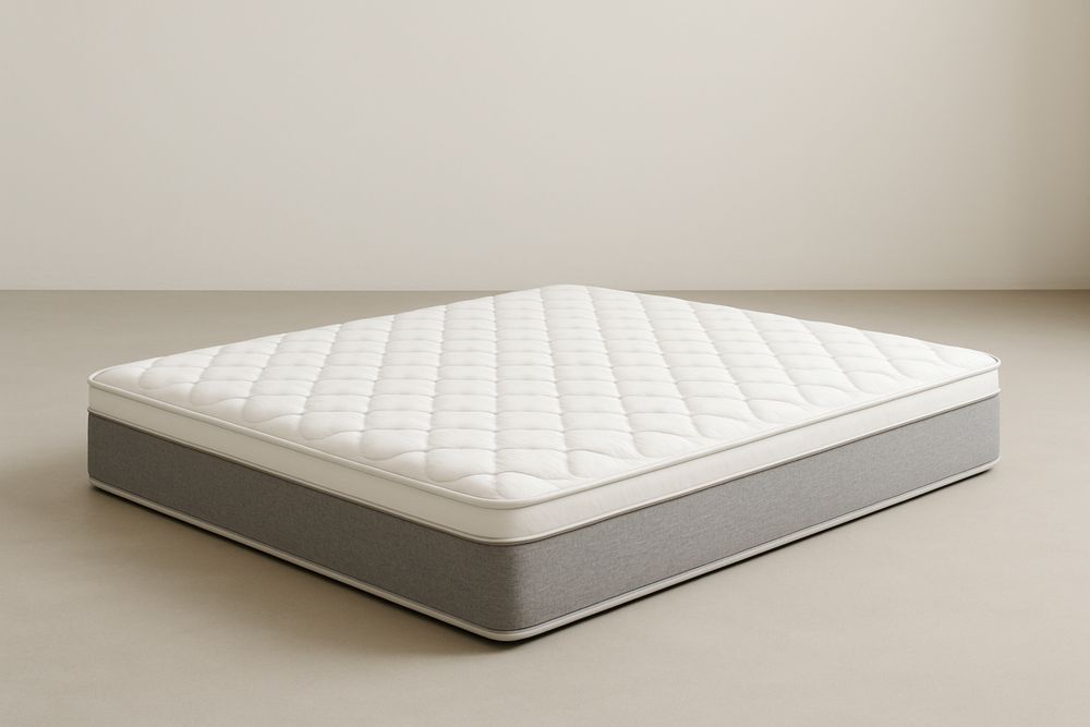 140x200 cm habszivacs matrac pamut huzattal fehér/szürke