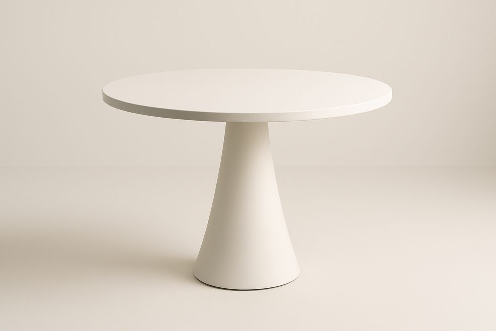 Kerek étkezőasztal MDF fehér 120 cm átmérő, 75 cm magas