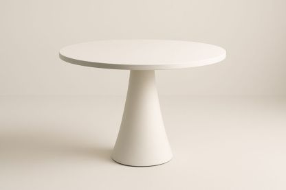 Kerek étkezőasztal MDF fehér 120 cm átmérő, 75 cm magas