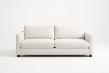 200 cm-es krémszínű, szövetkárpitos kétszemélyes kanapé