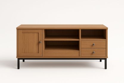 Tölgyfa TV szekrény fém lábakkal 120x40x60 cm