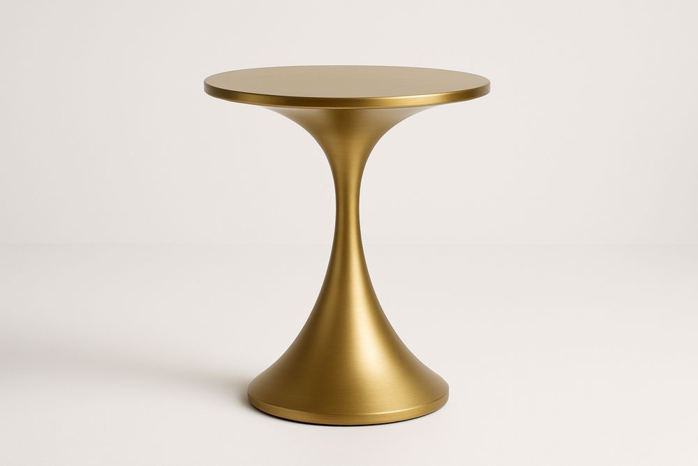 Arany fém kerek oldalasztal 50 cm átmérővel