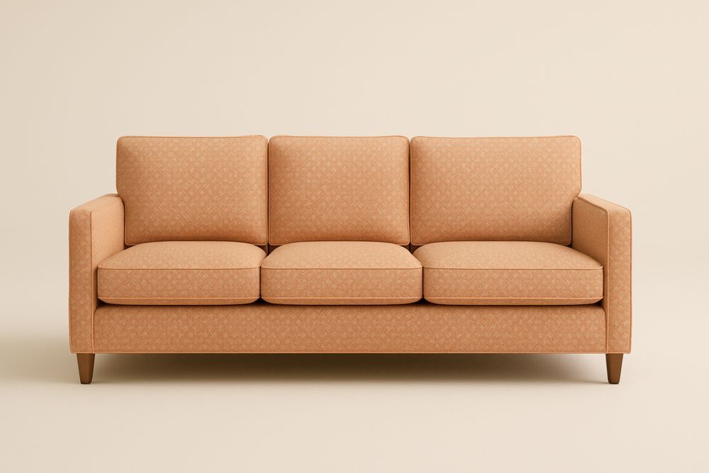 Háromszemélyes kanapé poliészter szövet kárpitozással 210cm Narancs