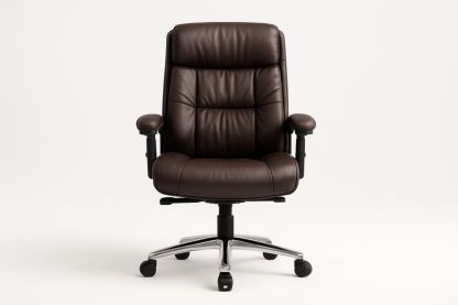 Forgószék irodai barna bőr 110-120 cm állítható