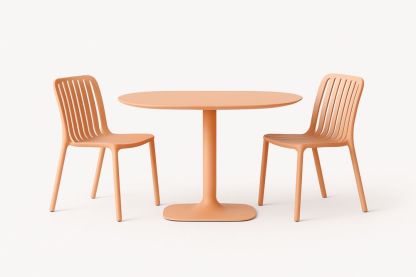 Ovális asztal és szék készlet polipropilén narancssárga