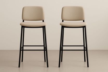 Bézs Textil és Fém Bárszék Pár