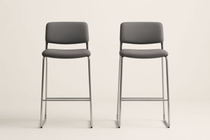 Szürke fém vázú bárszék szett, 2 db