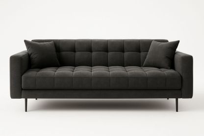 Háromszemélyes kanapé poliészter szövet borítással, sötétszürke